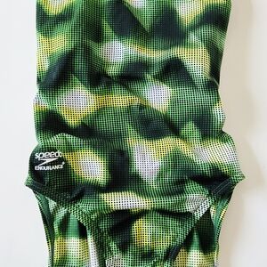 Speedo Endurance Green Pixel Wave One-Piece Swimsuit